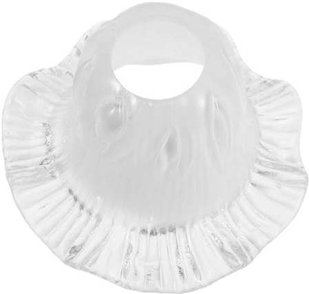 SHERCHPRY Pantalla Iluminación Suave Bordes de Encaje de Lámpara de Cristal Vintage y Forma de Flor, Compatible Casquillo E27 para Decoración de Interiores y Cafeterías