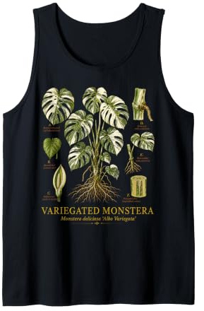 Variegated Monstera Albo Vintage Botanical Anatomy Study Tank Top