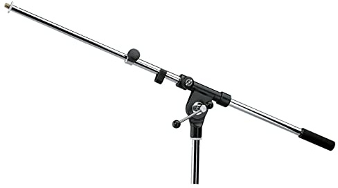 K&M 211 Schwenkarm Schwarz verchromt – 80 cm Mikrofonarm Stahl mit Griff - 3/8“ Gewindeanschluss, geräuschlos neigbar