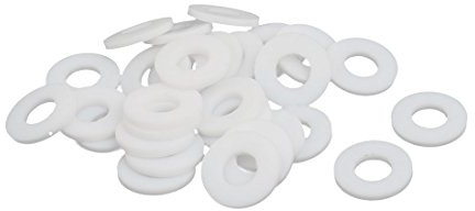 sourcing map 30x18mmx8mmx2mm PTFE Flache Unterlegscheibe Flansch Dichtungsring weiße Farbe