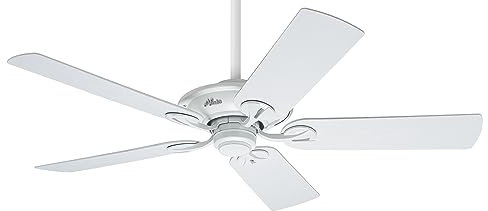 HUNTER DECKENVENTILATOR Maribel, 132 cm, Deckenventilator für den Innen- und Außenbereich mit Zugschalter, Gehäusefarbe: Weiß, 5 beidseitig verwendbare Flügel in Weiß, Modell 50557