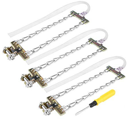 Gorgeri 3 stücke Reifen Anti-skid Stahlkette Schnee Schlamm Auto Sicherheit Reifen Clip-on Kette für Auto Auto Lkw SUV (205-225mm)