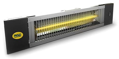 Moel Petalo - Calefactor por infrarrojos con cadenas para montaje en techo (1200 o 1800 W, potencia: 1800 W)