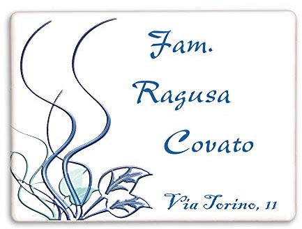 CreaTu Numero civico in Ceramica - Fruscio - Personalizzato, Made in Italy (10 x 15 cm)