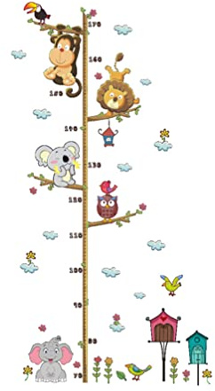 Healifty Messlatte für Babys, Wachstumsdiagramm für Kinder, Wachstumsdiagramm für Kinder, Tiere, Messlatte für Kinder