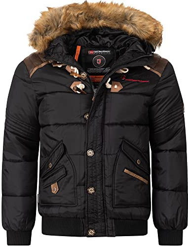 Geographical Norway Herren Steppjacke Winterjacke - Gefütterter Warmer Anorak - Outdoor SKI Snowboard Jacke für den Winter/Herbst im Bundle mit UD Beanie