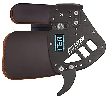 BICASTER ASA Fingerlaschen, Rindsleder, Aluminiumplatte, für Olympische Recurve, klein, für Rechtshänder