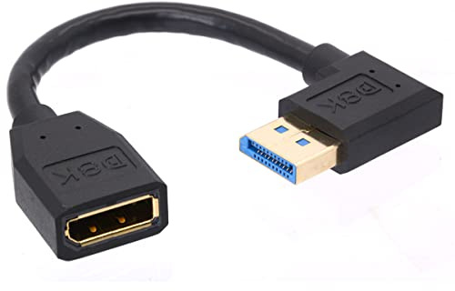 HTGuoji 8K DP Male to DP Female 1.4 Extension Cable, 8K/60Hz, 4K/144Hz, Short DisplayPort 1.4 Cable Cord, 32.4Gbps for PC, Laptop, 15cm (Left)