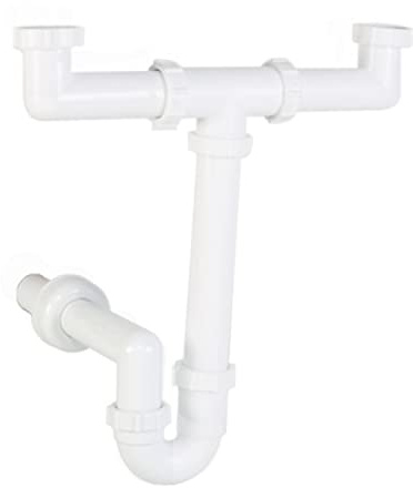 Siphon de tuyau - Raccord de trop-plein - Siphon de lavabo - Diamètre : 40 mm