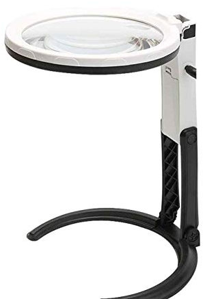 ADITAM Loupe d'écran Loupe à Main de Bureau avec lumière LED, Inspection 5X et Distorsion de lentille Optique sans Entretien, Lecture Ancienne, éclairage électronique, loupe de Couture Manuelle avec