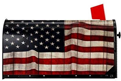 Amerikanische Flagge, lackiertes Holz, Wand-Briefkastenabdeckungen, magnetische Briefkastenhüllen, Postbriefkastenabdeckung, Standard-Übergröße, 21 x 18 Mailwrap, Garten-Heimdekoration