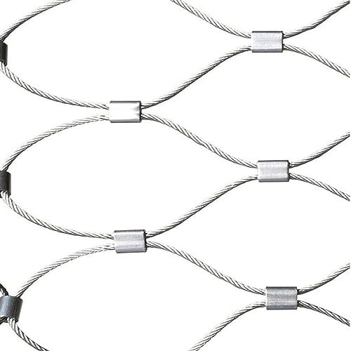 Sicherheitsnetz 304 Edelstahl-Seilnetz, Anti-fällt Balkon Treppe Geländer Net, Außen Patios Zaun-Netz, Seildurchmesser 2mm (Color : 5cm, Size : 3x5m/9.8x16.4ft)