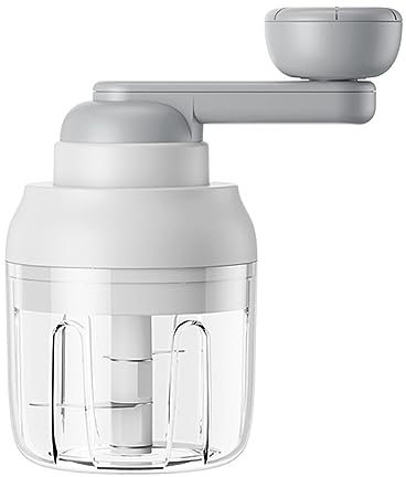 Sollee Handkurbel Food Processor Manueller Zerkleinerer -Hackmaschine manuell Manuelle Nussmühle Multifunktionale Küchenmaschine für Zwiebel, Knoblauch, Paprika, Karotten und Ingwer