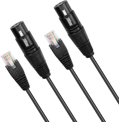 GINTOOYUN 3 Pin XLR auf RJ45 Kabel, XLR Weiblich auf RJ45 Stecker ​ Konverterkabel XLR DMX Kabel für Lautsprecher, Mischer, Ton und Bühne Beleuchtung Ausrüstung-30cm/1Ft(2 PCS)
