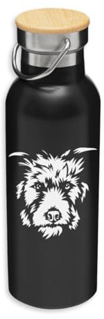 Lurcher Dog Breed Eco Thermoskanne, Edelstahl, Isolierflasche, Bambusdeckel