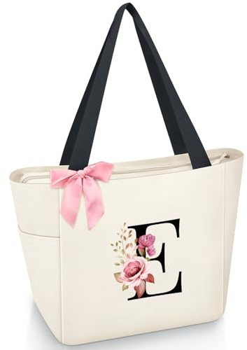 Vavabox Handtasche Damen A-Z mit Buchstabe - Geschenke für Frauen | Personalisierte Schultertasche mit Reissverschluss für Arbeit Uni Schule, Geburtstagsgeschenk für Freundin Braut Mädchen