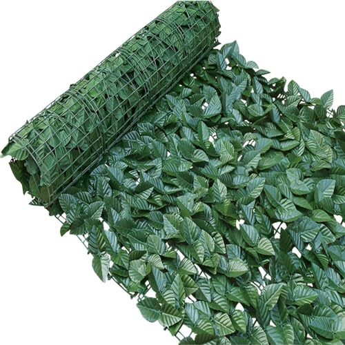 Artificial Ivy Privacy Fence Screen, Expandable Artificial Hedges Fence Green Faux Ivy, Garden Privacy Screening Wall Panel Vine Leaf Decoration, UV Resistant, 1m x 3m