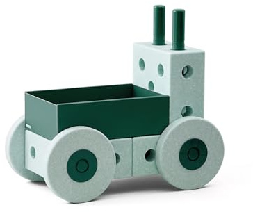 MODU 3-in-1 Lauflernwagen | Ocean Mint/Forest Green | Lauflernhilfe, Rutscher & Balance-Spielzeug in einem | Mitwachsendes Bauspielzeug aus EPP-Schaum | Fördert erste Schritte | 10–24 Monate