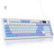 SOLIDEE 96% Tastiera membrana Wireless con Manopola,Wired/Bluetooth 5.0/2.4G,Struttura Gasket&Retroilluminazione RGB,Tastiera meccanica silenziosa,Tastiera Crema con Tastierino Numerico(Sea Salt)