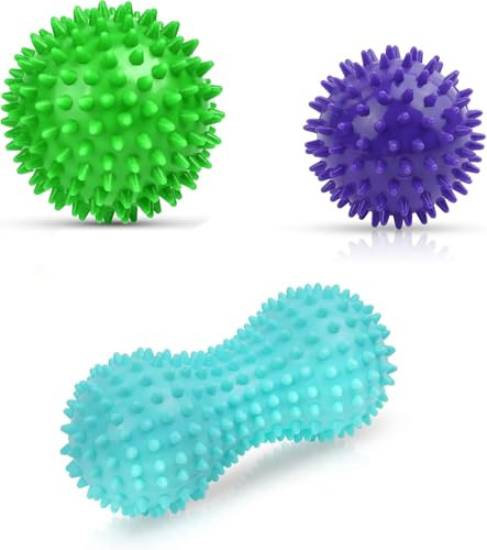Igelball Massageball Set, Faszienball & Peanutball für Fuß Rücken Nacken Selbstmassage Triggerpunkt Therapie
