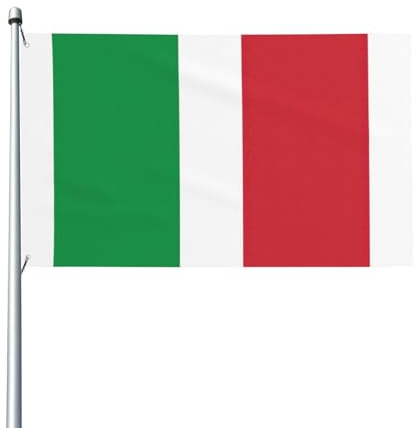 Bandera italiana con impresión de bandera de jardín de 35 x 60 pulgadas, de una sola cara exterior, bandera de patio al aire libre para decoración
