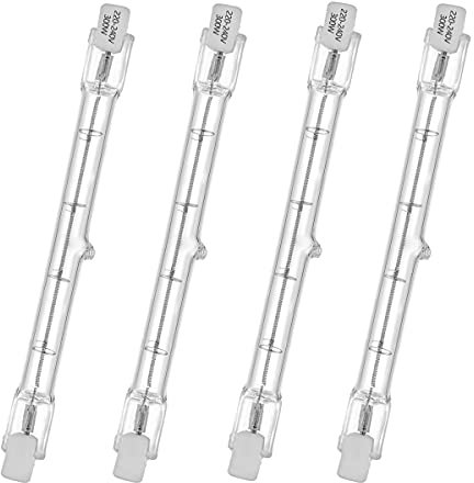 VINBE Dimmbare R7S Halogenlampe 118mm, 400W=500W, 230V 7750LM T3 J118 linearer Halogenstrahler, verwendet für Landschaftsbeleuchtung, Sicherheit und Straßenbeleuchtung, 2700K Warmweiß (4 Stück)