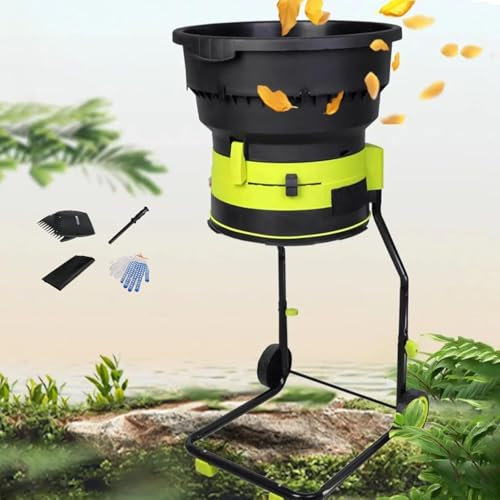 Elektrischer Laubhäcksler für den Garten, 2500 W Laubhäcksler mit Rädern, Laubbesen, Aufbewahrungstasche, Häcksler mit 8000 U/min und Trichter, 54 cm Durchmesser,60cm-power-cord