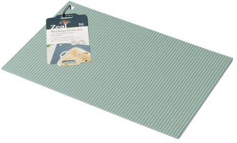 Zeal Large Silicone Trivet Mat Kitchen Worktop Protector for Hot Pots and Pans (36 x 24 cm) - Heat Resistant Mat, Non-Slip Rectangle Trivet (Sage Green)
