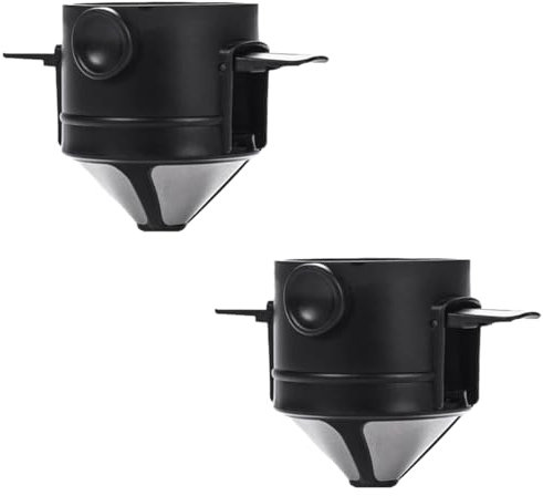 2 Pcs Pour Over Coffee Dripper Reusable Pour Over Coffee Dripper Paperless Coffee Filter Cone for Home and Office Use
