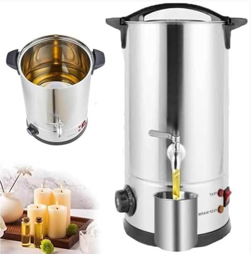 Fundidor de cera eléctrico de 8 l, 10 l, 12 l y 15 l, kit para hacer velas de gran capacidad, olla para derretir cera, fundidor de cera de acero inoxidable para velas, para producción a granel de vela