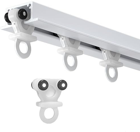 APMOE Versteckte Deckenvorhangschiene Einzelne, Versenkte Hochleistungs Vorhangschiene Deckenmontage, Aluminium Schiebegardinenschiene mit Glatten Rollen(Weiß,2.3m/7.54ft)