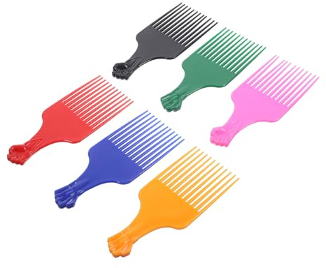 PartyKindom 6 Peines de Peluquería de PP para Cabello y Bigote, Dientes Anchos, Mango Cómodo, Ideales para Peinado