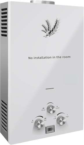 8L 16KW Gas Durchlauferhitzer LPG Warmwasserbereiter Durchlauferhitzer Warmwasserspeicher Heißwasserbereiter Boiler Tankless Instant Boiler für Zuhause, Wohnmobile, Kabinen, Scheunen (8L 16KW)