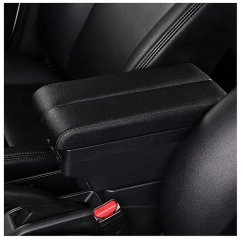 Reposabrazos Caja Para Seat Para Ibiza 6L 6j Piezas Actualización Consola Central Espacio Almacenamiento Especial Reposabrazos Coche Con Portavasos Reposabrazos Central(A-Black black line)