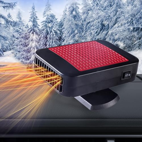 Car Heater, Portable Car Heater, 12V 200W Defroster with 360° Rotation, 2 in 1 Heating & Cooling Fast Heating Defrost Defogger with Suction Holder