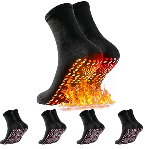 yotutun Calze Autoriscaldanti, Calzini Riscaldati, 5 Paia Calzini Magnetici, Calze Autoriscaldanti Tormalina, Calze Termiche per Uomo/Donna per Campeggio Escursioni Pesca Ciclismo