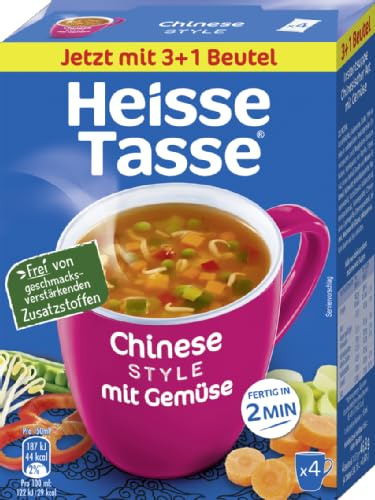 Heiße Tasse Chinese Style Vorteilspack Suppe, 16er Set | 64 Suppenportionen, asiatisch inspiriert, schnelle Zubereitung, ideal für Zuhause, Büro oder Vorrat