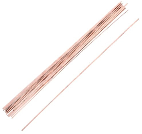 SEWACC 20 Varillas de Soldadura Fuerte de Cobre Puro Alambre Tubular para Reparación Industrial Color Dorado Paquete de 20 Piezas Uso Electromecánico Instrumentación