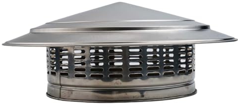 Gettimore Chapeau de toit en acier inoxydable pour cheminée - 250 mm/300 mm - Avec design parapluie - Compatible avec les conduits de ventilation et les hottes d'échappement