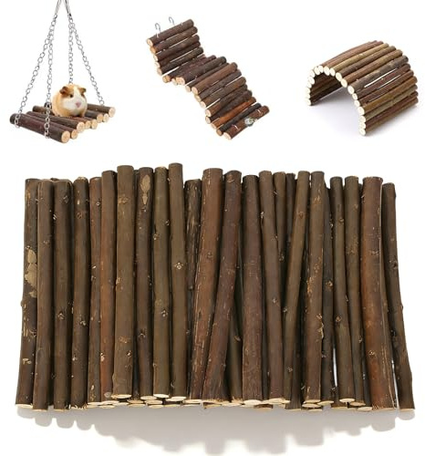 FuYelng 50 Stück Natürlich Holzstäbchen zum Basteln, 10 cm Bastelholzstäbe Äste Deko Holz Runder Natürlich Holzstäbe Treibholz, für Diy Bastelideen Wanddekorationen Weihnachtsdekorationen
