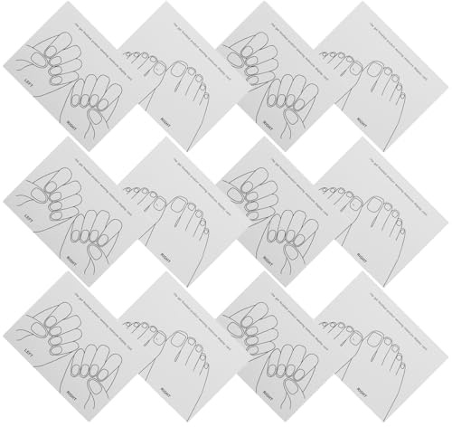 Cabilock Cartes de Présentation pour Nail Art 40 Pièces – 20 Modèles Mains 20 Modèles Pieds – Carton Blanc Résistant Réutilisable – Nuancier Professionnel pour Faux Ongles et Autocollants