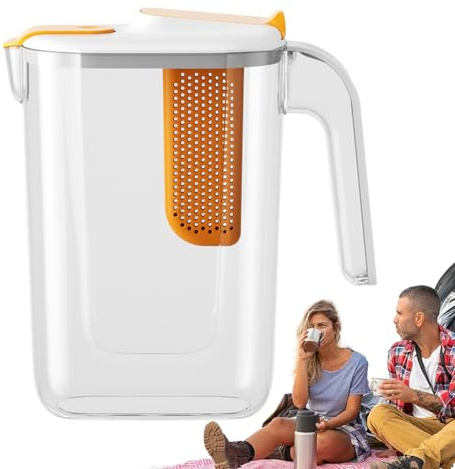Large Fruit Infusers Pitcher | 2600ml Heat-Resistant Infused Water Container | INFSION Drink Maker For Hot Cold Beverages, Iced Tea, Fruits Juice, Detox Drinks, Refreshing Flavor Infuser For Home Out