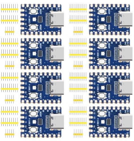 AYWHP 8 placas de desarrollo R-Pi RP2040-Zero con USB-C, Dual Core ARM Cortex-M0+, flash de 2 MB, compatible con Raspberry Pi Pico, compatible con C/C++ y MicroPython (no soldada)