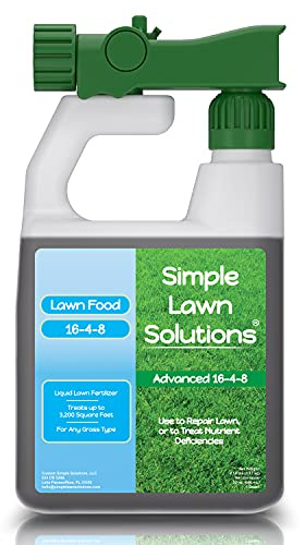 Advanced 16-4-8 Balanced NPK - Lawn Food Quality Liquid Fertilizer - Spring & Summer Concentrated Spray - Any Grass Type - Simple Lawn Solutions (32 Ounce)