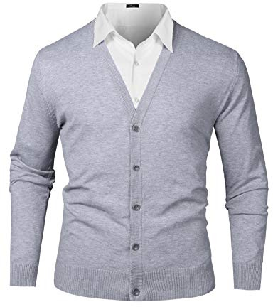 iClosam CáRdigan para Hombre De Punto AlgodóN SuéTer Rebeca para Hombres con BotóN