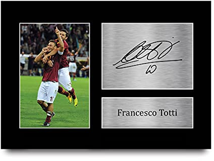 HWC Trading Francesco Totti A4 Senza Cornice Firmato Regalo Visualizzazione Delle Foto Print Immagine Autografo Stampato Per Roma Tifosi Di Calcio