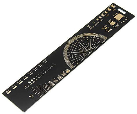 BliliDIY 5 Pz 20 Cm Multifunzione Pcb Righello Strumento Di Misura Resistore Chip Condensatore Ic Smd Diodo Pacchetto Transistor 180 Gradi