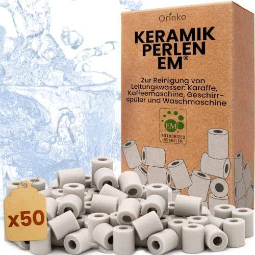 orinko - 50 Perle in Ceramica Em® - Migliorano la qualità dell'Acqua - Riducono Il calcare - Adatto per Lavatrice e per 2 Decanter, Bottiglie, zucche, zucche, caffettiera, bollitori