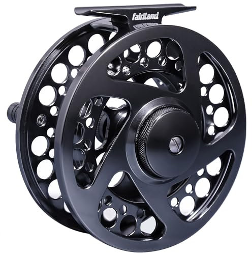 fairiland Turmax Fliegenrolle, große Dorn CNC-gefräste Fliegenfischrolle 3/4, 5/6, 7/8, aus Bar Stock Aluminium mit versiegeltem Carbon-Drag (7/8 W)