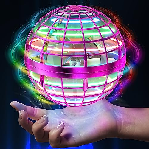 AMERFIST Flying Orb Ball Toy,Cosmic Globe Boomerang Hover Ball Galactic Fidget Spinner, Hand Drone Orbit, Cool Toys Gift for 6 7 8 9 10+ Year Old Boys Girls Teens Outdoor Toys(Pink)